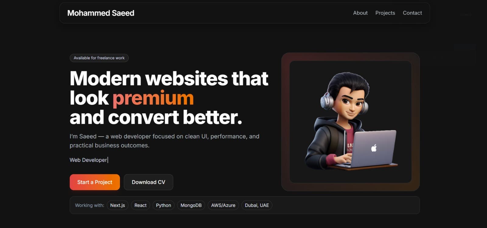 Portfolio Website preview
