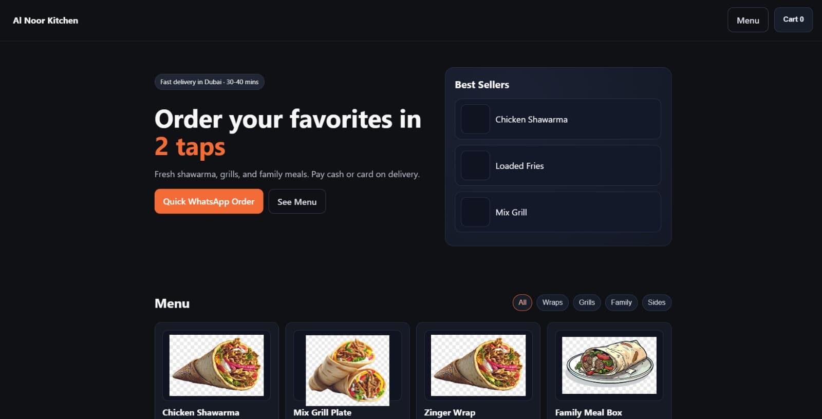 Restaurant Ordering Landing Page preview